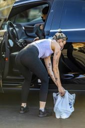 Miley Cyrus in Tank Top and Leggings - Shopping in Calabasas 01/22/2021