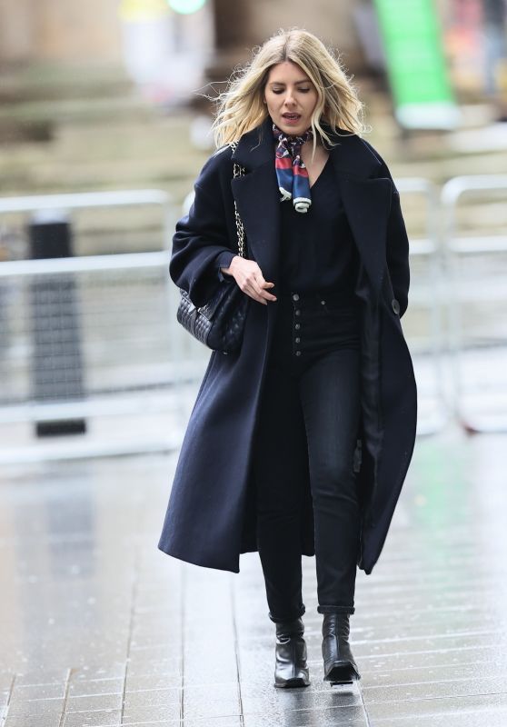 Mollie King in Denim and a Silk Scarf - London 01/16/2021
