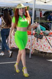 Phoebe Price in a Neon Green Outfit - LA 01/17/2021