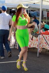 Phoebe Price in a Neon Green Outfit - LA 01/17/2021
