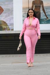 Amel Rachedi in a Pink Two Piece - London 02/26/2021