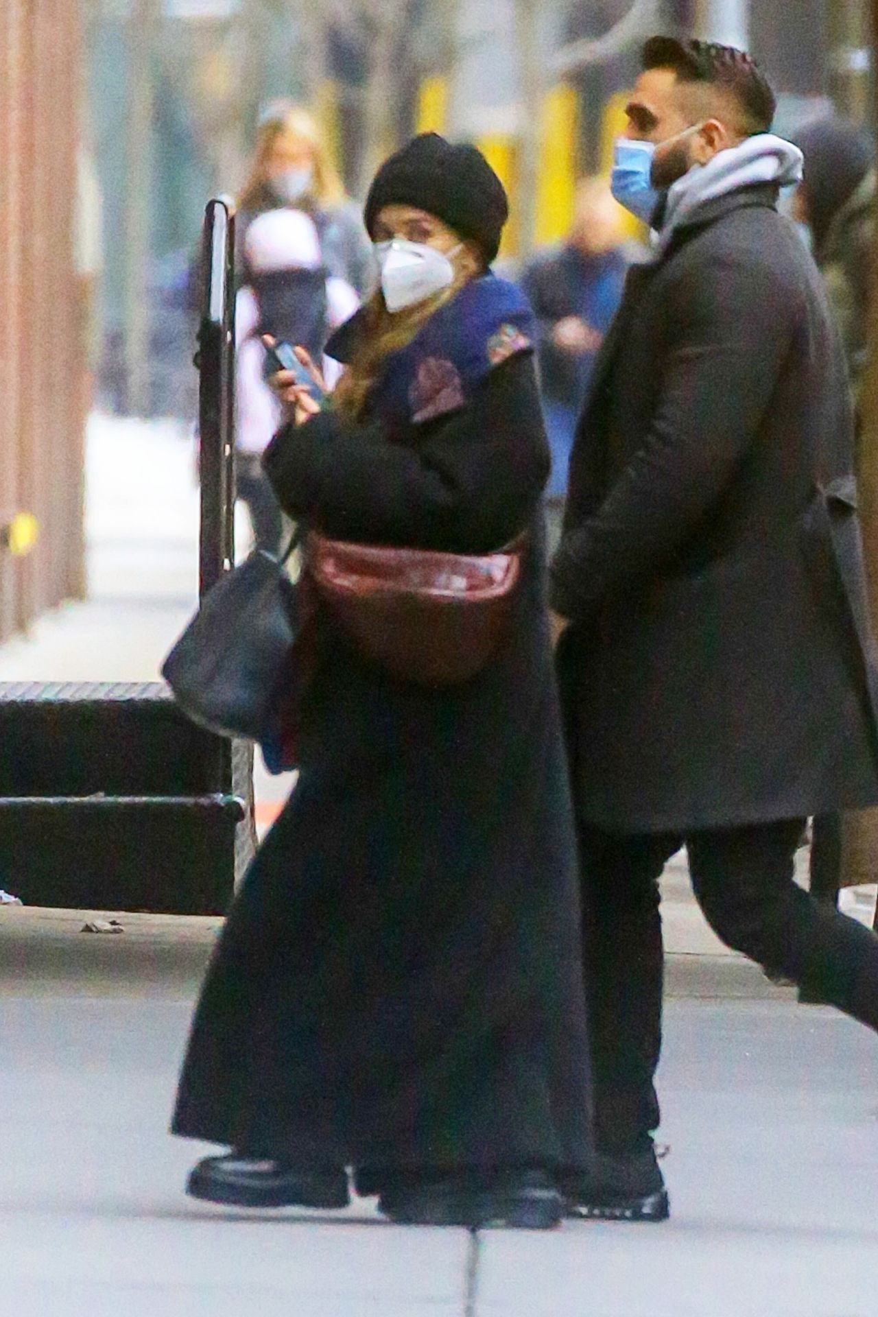 Ashley Olsen in a Maxi Black Coat - Tribeca 02/23/2021 • CelebMafia
