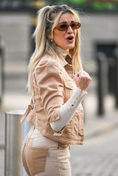Ashley Roberts in a Plaid Mini Skirt and Knitted Vest - London 02/24/2021