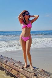 Blanca Blanco in a Pink Bikini at the beach in Malibu 02/06/2021
