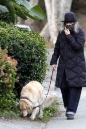 Diane Keaton - Takes Her Dog for a Walk in Brentwood 02/26/2021