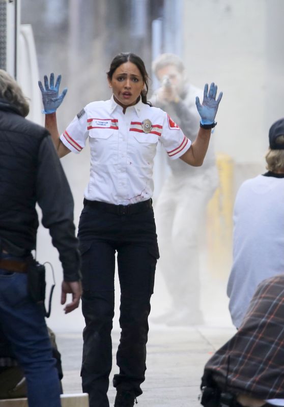 Eiza Gonzalez - "Ambulance" Filming Set in LA 02/03/2021