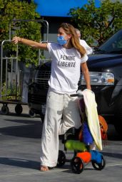 Emma Watson Out in a Knee Scooter - LAX in LA 02/07/2021 (more photos)