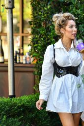 Farrah Abraham in a White Dress and a Black Corset - Pacific Palisades 02/09/2021