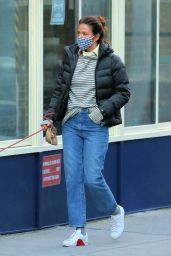 Helena Christensen - Walks Her Dog in NY 02/16/2021