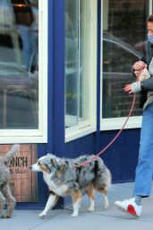 Helena Christensen - Walks Her Dog in NY 02/16/2021