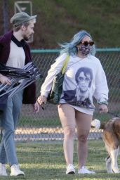 Hilary Duff - Takes Her Dog for a Walk in the Park in LA 02/26/2021