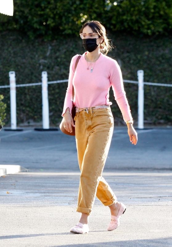 Jordana Brewster in a Pink Top - Brentwood Country Mart 02/26/2021