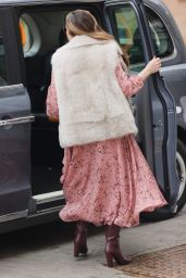 Kelly Brook in a Pink Dress and Leather Boots - London 02/25/2021