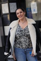 Kelly Brook in Denim and Floral Blouse - London 02/23/2021