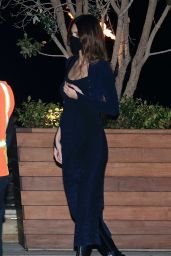 Kendall Jenner in a Navy Blue Gown at Nobu in Malibu 02/09/2021