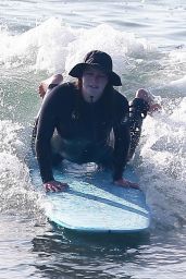 Leighton Meester and Adam Brody - Surfing in Malibu 02/25/2021