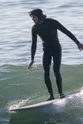Leighton Meester and Adam Brody - Surfing in Malibu 02/25/2021