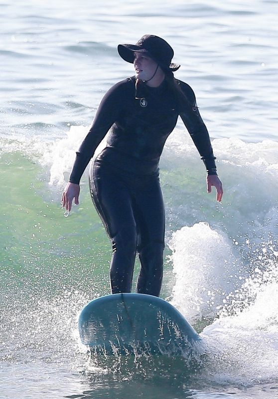 Leighton Meester and Adam Brody – Surfing in Malibu 02/25/2021