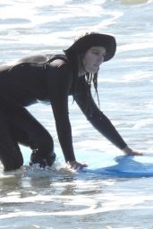 Leighton Meester - Hits the Waves in Malibu 02/20/2021