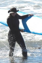 Leighton Meester - Hits the Waves in Malibu 02/20/2021