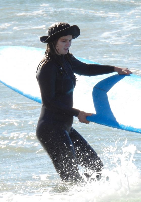 Leighton Meester – Hits the Waves in Malibu 02/20/2021