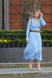 Mollie King in a Sky Blue Dress - London 02/26/2021