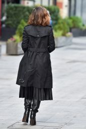 Myleene Klass in a Black Dress and Trench Coat 02/04/2021