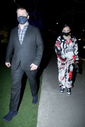 Noah Cyrus in Matching Graffiti Style Sweatsuit at BOA Steakhouse in West Hollywood 02/26/2021