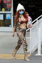 Phoebe Price in a Camouflage Outfit in Los Angeles 02/10/2021