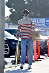 Selma Blair Looks Casual in Jeans and a Striped Sweater - Shopping at the Malibu Pier 02/26/2021