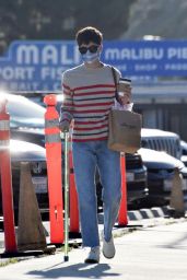 Selma Blair Looks Casual in Jeans and a Striped Sweater - Shopping at the Malibu Pier 02/26/2021