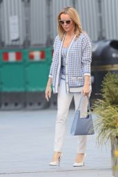 Amanda Holden in Check Top and White Denim  03/09/2021