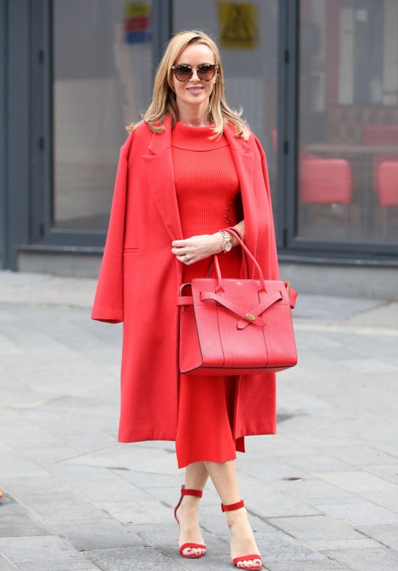 Amanda Holden in Red Top and Skirt - London 03/01/2021