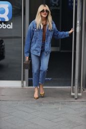 Ashley Roberts Wears River Island Double Denim Outfit 03/26/2021