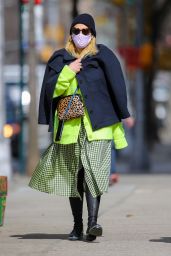 Busy Philipps in a Neon Green Cardigan With Matching Skirt - New York 03/04/2021