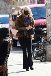 Chloe Sevigny in Leopard Coat in NYC 03/29/2021