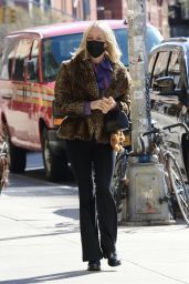 Chloe Sevigny in Leopard Coat in NYC 03/29/2021