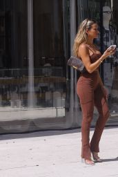 Cindy Prado in a Brown Outfit - Photoshoot in Design District in Miami 03/10/2021