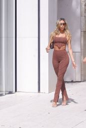 Cindy Prado in a Brown Outfit - Photoshoot in Design District in Miami 03/10/2021