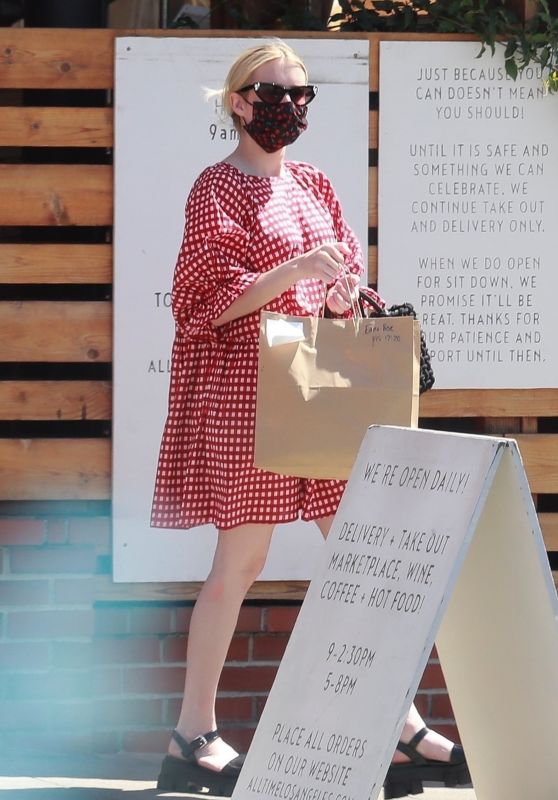 Emma Roberts - Shopping at Squaresville Vintage in Los Feliz 03/29/2021