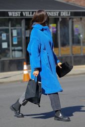 Irina Shayk in a Long Blue Max Mara Teddy Bear Coat 03/03/2021