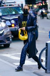Irina Shayk in All Leather - New York 03/04/2021