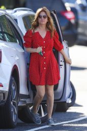 Isla Fisher in a Red Dress in Sydney 03/28/2021