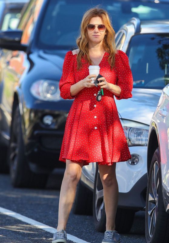Isla Fisher in a Red Dress in Sydney 03/28/2021