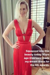 January Jones - Wearing a Golden Globes Dress From 10 Years Ago 02/28/2021
