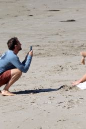 Jordana Brewster in a White Bikini - Beach in Santa Monica 03/06/2021