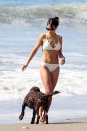 Jordana Brewster in a White Bikini - Beach in Santa Monica 03/06/2021