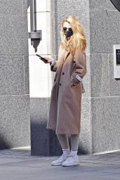 Kate Bock in a Babaton Camel Colored Wool Coat - New York 03/08/2021