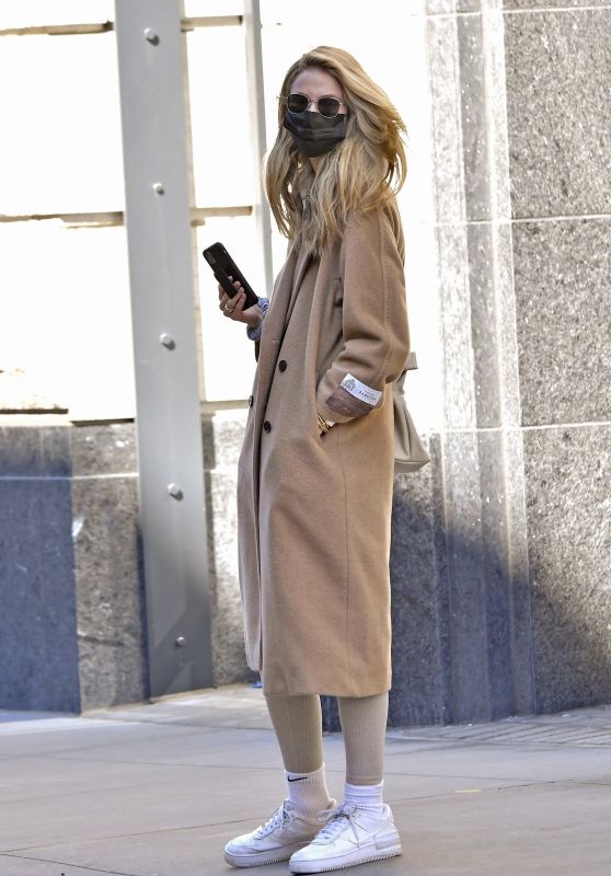 Kate Bock in a Babaton Camel Colored Wool Coat - New York 03/08/2021