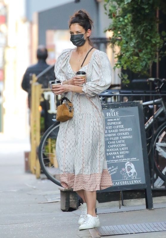 Katie Holmes at Cafe Belle in NYC 03/10/2021
